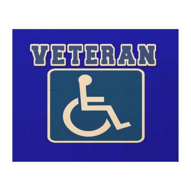 Disabled Handicapped Veteran Wood Wall Art (Front)