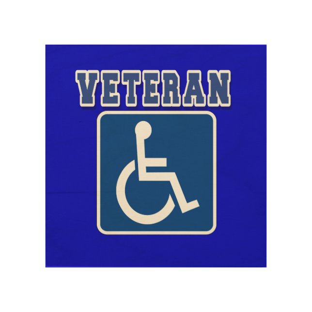 Disabled Handicapped Veteran Wood Wall Art (Front)