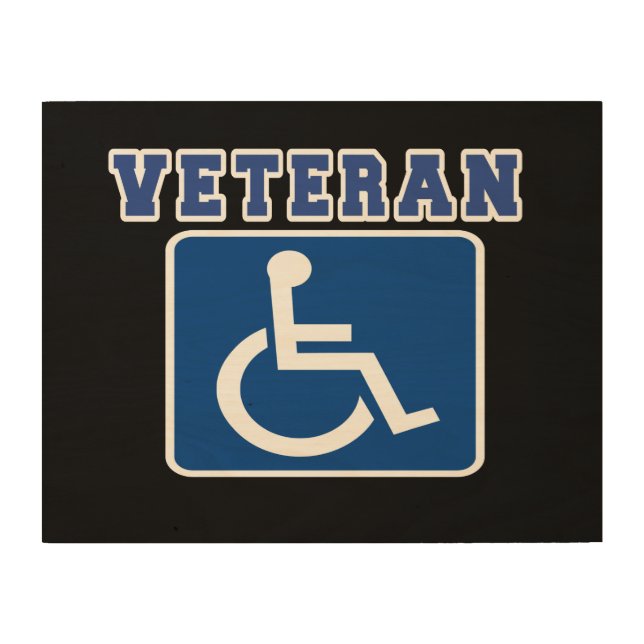 Disabled Handicapped Veteran Wood Wall Art (Front)