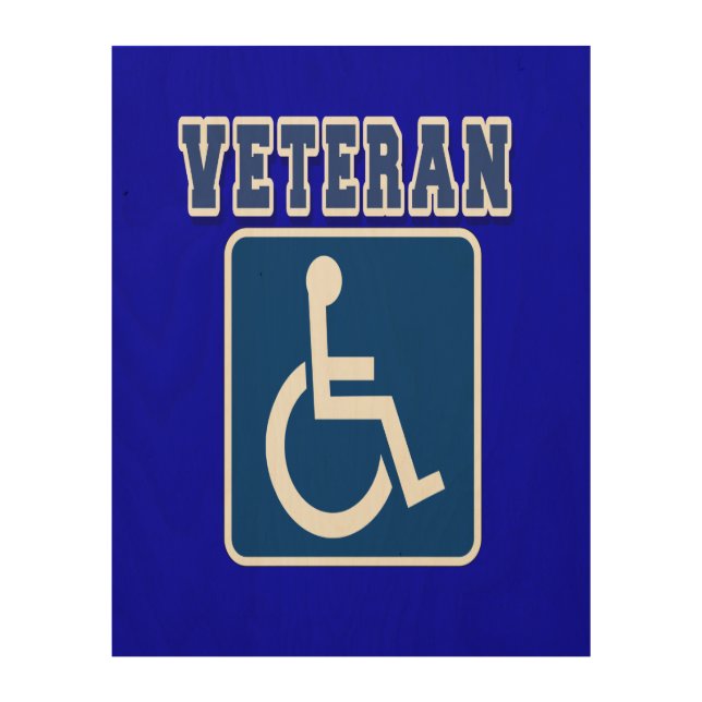 Disabled Handicapped Veteran Wood Wall Art (Front)