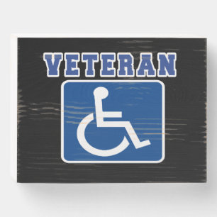 Disabled Handicapped Veteran Wooden Box Sign