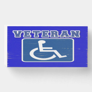 Disabled Handicapped Veteran Wooden Box Sign