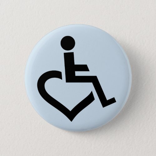 Disabled Heart Wheelchair Badge Button