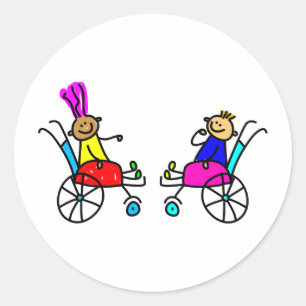 Disabled Kids Classic Round Sticker