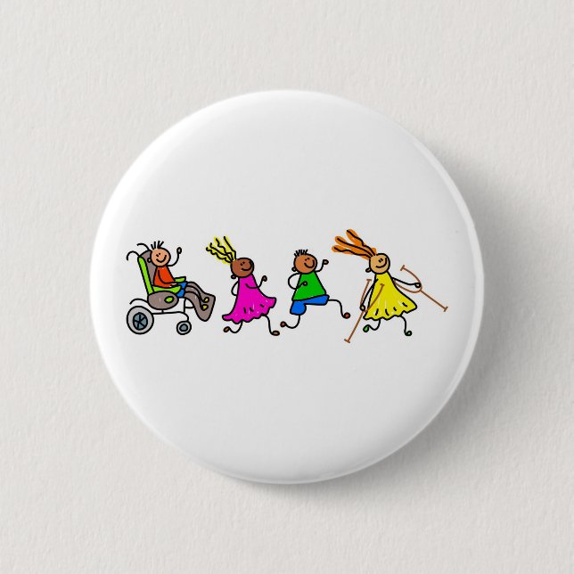 Disabled Kids Pinback Button (Front)
