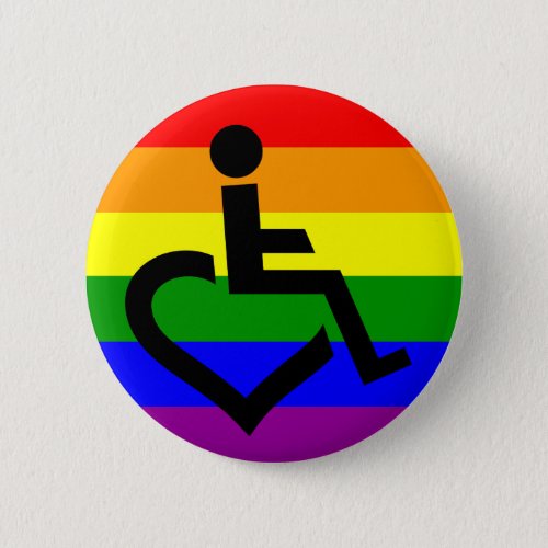 Disabled LGBT Pride Badge Button