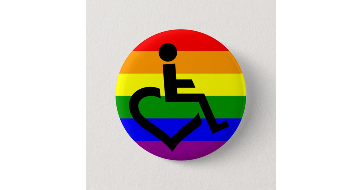 Disabled Lgbt Pride Badge Button