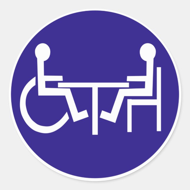 DISABLED PARAPLEGIA FRIEND TABLE CLASSIC ROUND STICKER (Front)