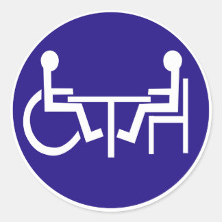 DISABLED PARAPLEGIA FRIEND TABLE CLASSIC ROUND STICKER