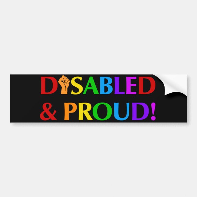 Disabled & Proud Bumper Sticker (Front)