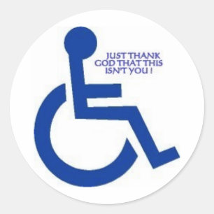 disabled sign classic round sticker