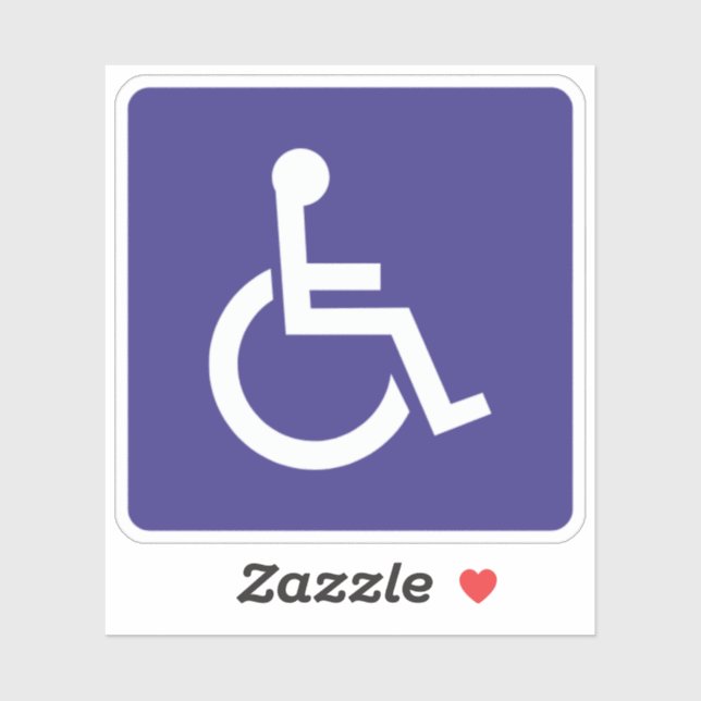 Disabled Sign for Handicapped Persons  Sticker (Sheet)