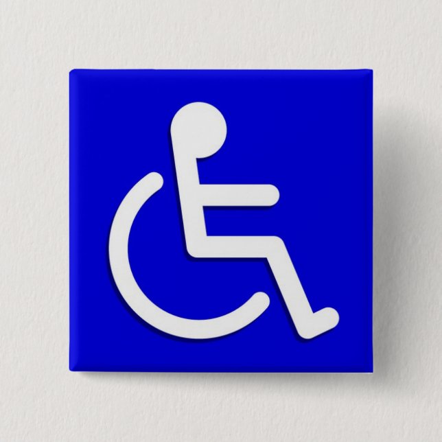 Disabled Signs Square Blue Colors Frame Background Button (Front)