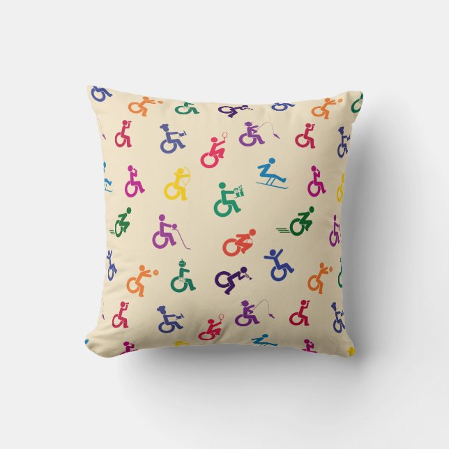 Disabled Stickman Having Fun! Throw Pillow (Front)