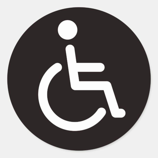 Disabled symbol classic round sticker (Front)