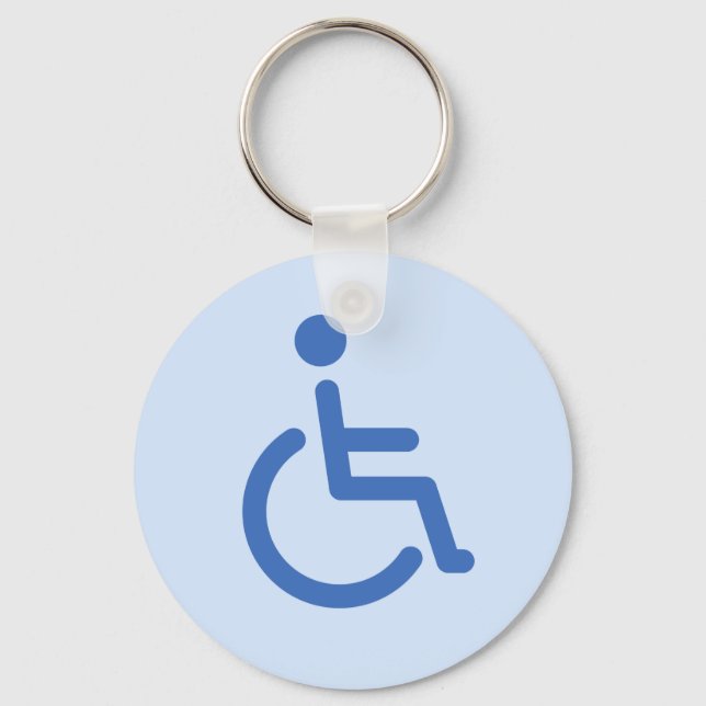 Disabled symbol or blue handicap toilet keychain (Front)