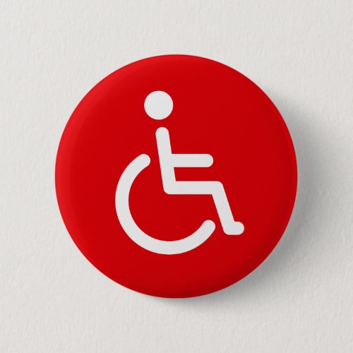 Disabled symbol or red and white handicap sign button