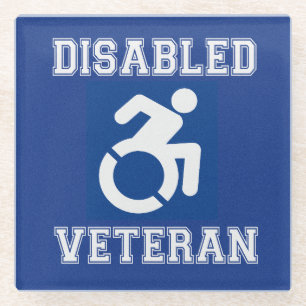 Disabled Veteran Glass Coaster