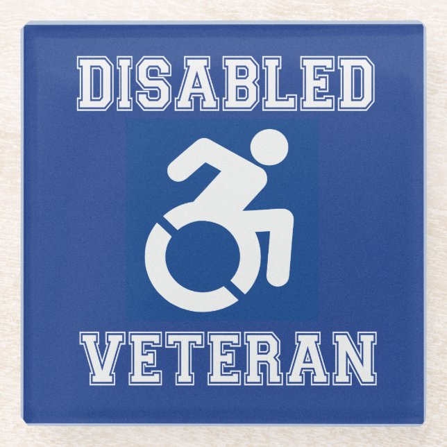 Disabled Veteran Glass Coaster (Front)
