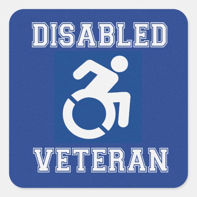 Disabled Veteran Square Sticker (Front)