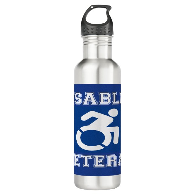 Disabled Veteran Stainless Steel Water Bottle (Front)