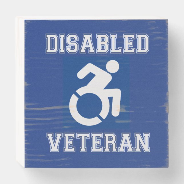 Disabled Veteran Wooden Box Sign (Front Horizontal)