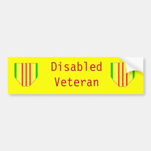 Disabled Vietnam Veteran Bumper Sticker