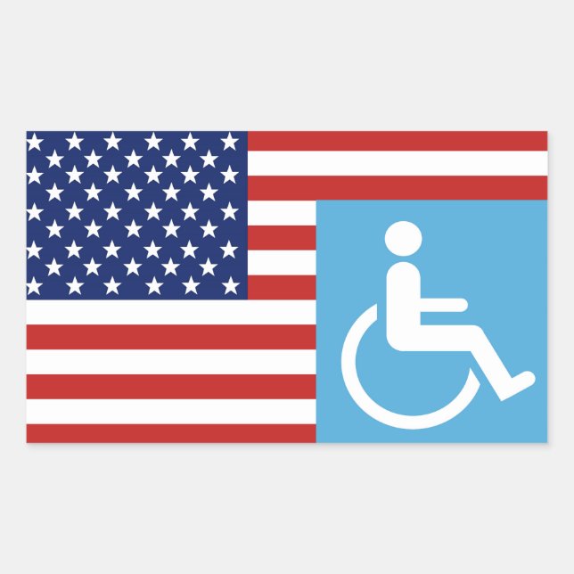 Disabled War Vet. Rectangular Sticker (Front)