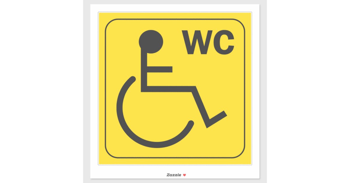 Disabled WC Toilet Wheelchair Sticker Symbol | Zazzle