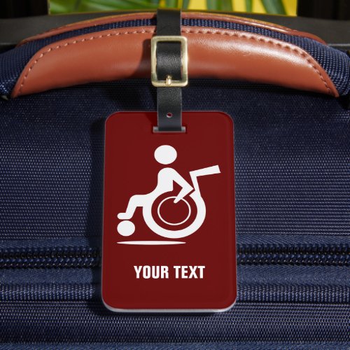 Disabled wheelchair disability icon custom travel  luggage tag