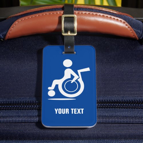 Disabled wheelchair disability icon custom travel  luggage tag