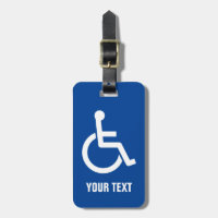 Disabled wheelchair disability icon custom travel luggage tag