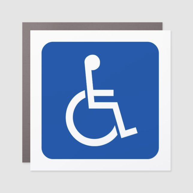 Disabled wheelchair disability parking blue car magnet (Front)