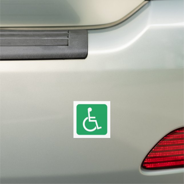 Disabled wheelchair disability parking green car magnet (In Situ)