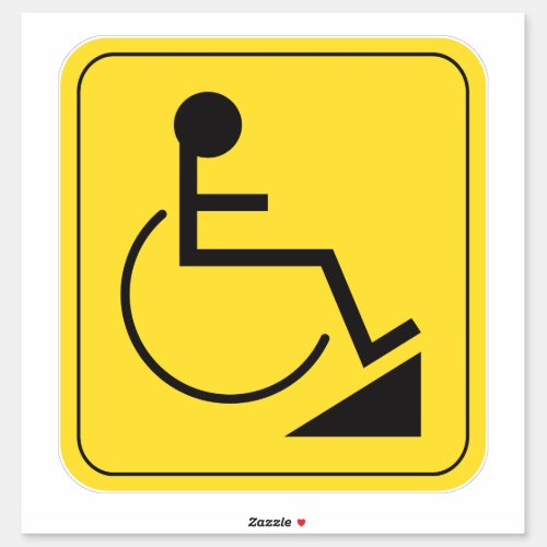 Disabled Wheelchair Ramp Sticker Yellow