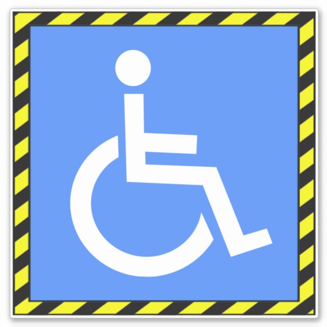 Disabled Wheelchair Sign - Blue Handicap Sticker (Front)