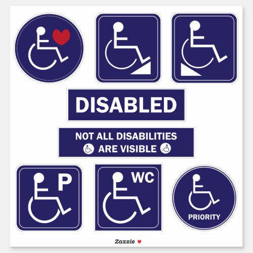 Disabled Wheelchair Sticker Parking Ramp WC 