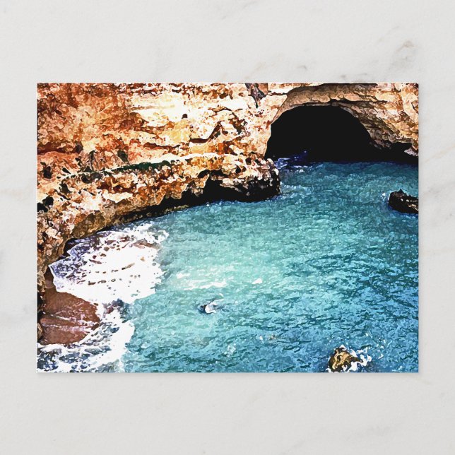 Disappearing Beach - Vale Covo - Algarve Portugal Postcard (Front)