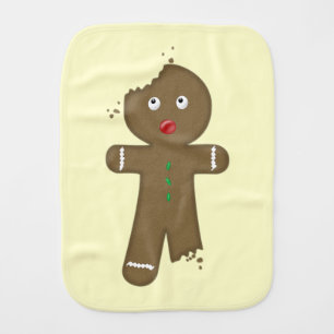 Disappearing Gingerbread Man Burp Cloth
