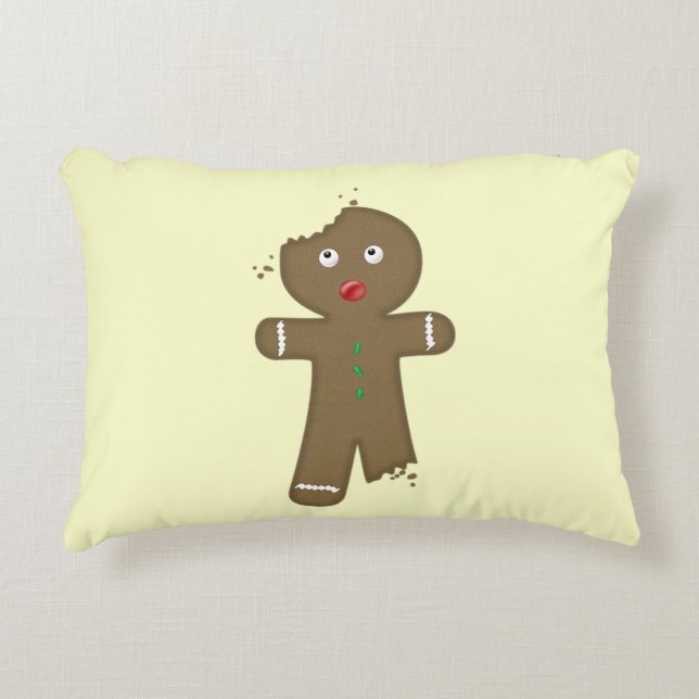 Disappearing Gingerbread Man Decorative Pillow (Front)