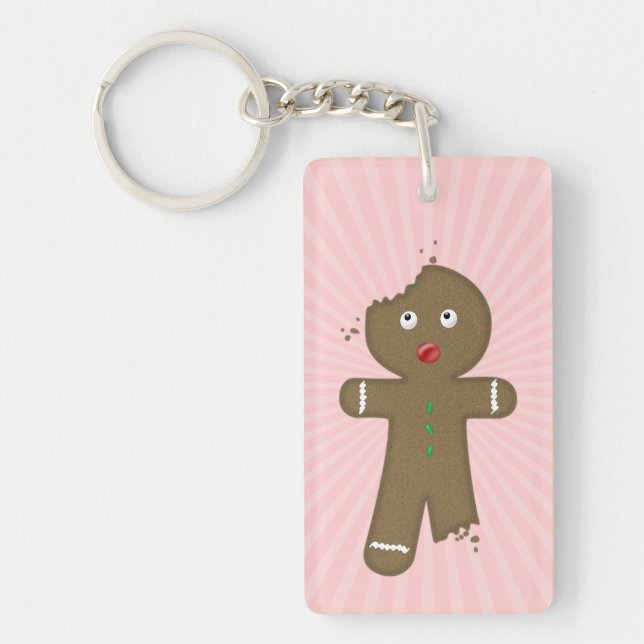 Disappearing Gingerbread Man Keychain (Front)