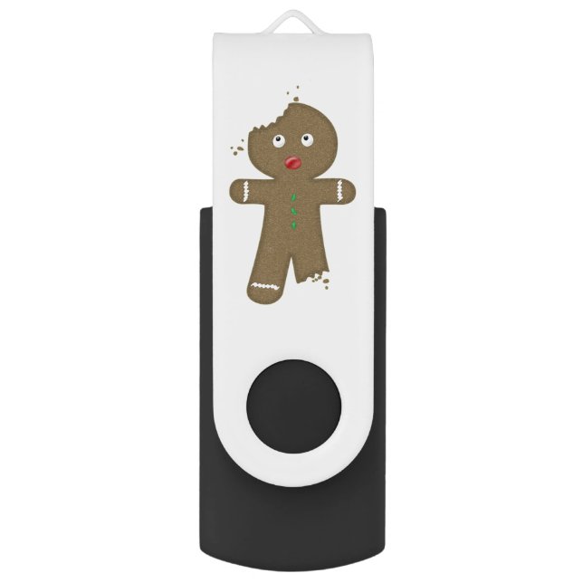 Disappearing Gingerbread Man USB Flash Drive (Back (Vertical))