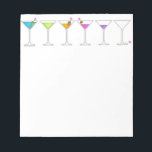 DISAPPEARING MARTINI NOTEPAD<br><div class="desc">THE DISAPPEARING MARTINI - Six Colorful Martinis in descending order of fullness to empty - Going, Going, GONE! The olives disappear too! Feel free to personalize.</div>