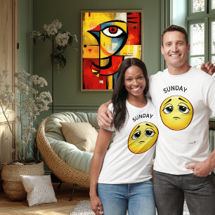 Disappointed Emoji Sunday Mood Design T-Shirt
