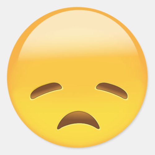 Disappointed Face Emoji Classic Round Sticker