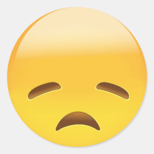 Disappointed Face Emoji Classic Round Sticker