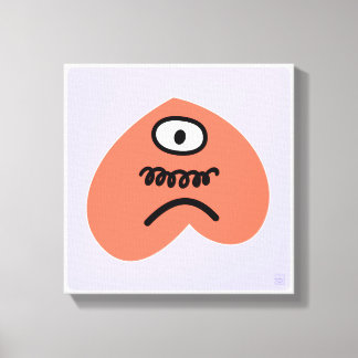 Disappointed Heart - Sad With Mustache Canvas Print
