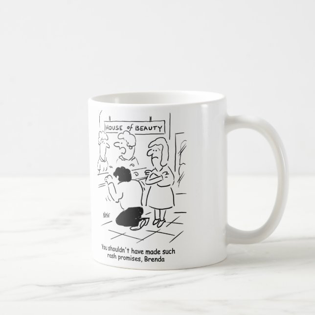 Disappointed husband in Beauty Salon Coffee Mug (Right)