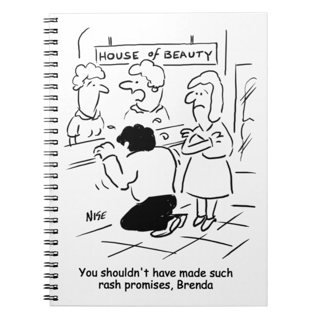 Disappointed husband in Beauty Salon Notebook (Front)