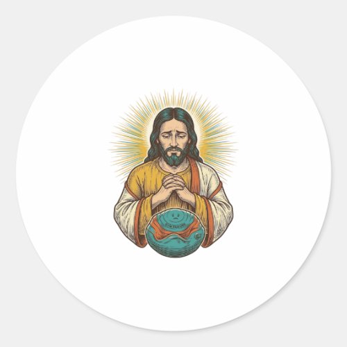 Disappointed Jesus Deflated Exercise Ball Gym Fail Classic Round Sticker